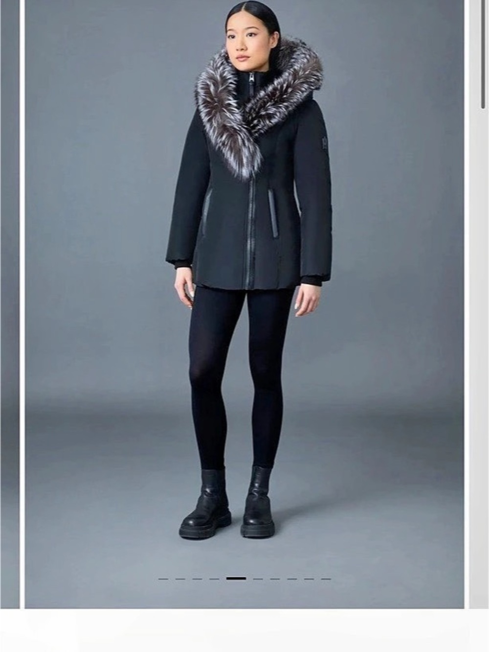 Mackage ADALI-X Down Coat with Silver Fur in Black